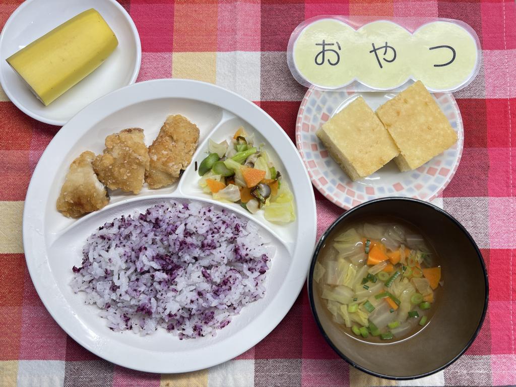 本日のお給食・おやつ
