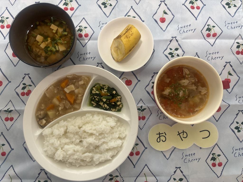 本日のお給食・おやつ