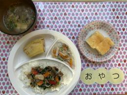 本日のお給食・おやつ