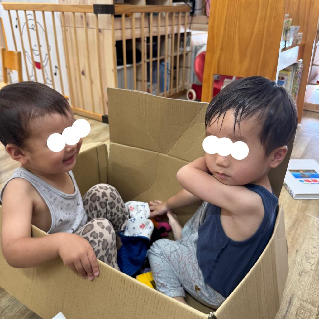 ダンボールで遊びました♪